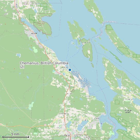 Map of Chemanius, British Columbia (2) Tide Prediction Station