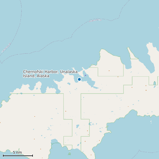 Map of Chernofski Harbor, Unalaska Island, Alaska Tide Prediction Station