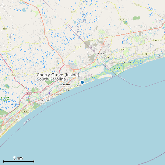 Map of Cherry Grove (inside), South Carolina Tide Prediction Station
