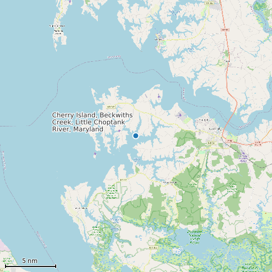 Map of Cherry Island, Beckwiths Creek, Little Choptank River, Maryland Tide Prediction Station
