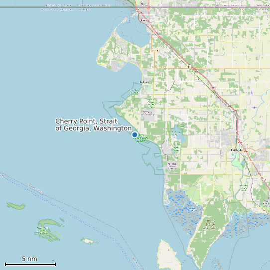 Map of Cherry Point, Strait of Georgia, Washington Tide Prediction Station