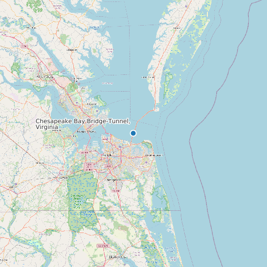Map of Chesapeake Bay Bridge-Tunnel, Virginia Tide Prediction Station