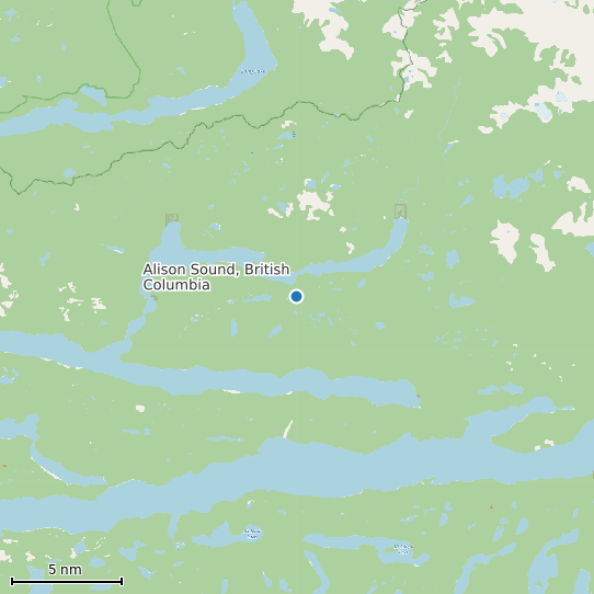 Map of Alison Sound, British Columbia Tide Prediction Station