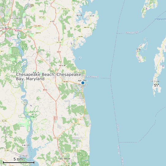 Map of Chesapeake Beach, Chesapeake Bay, Maryland Tide Prediction Station