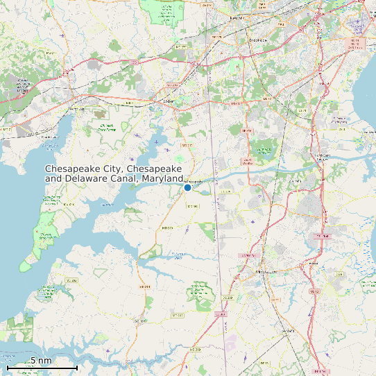 Map of Chesapeake City, Chesapeake and Delaware Canal, Maryland Tide Prediction Station