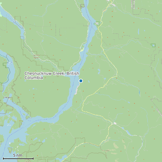 Map of Chesnucknuw Creek, British Columbia Tide Prediction Station