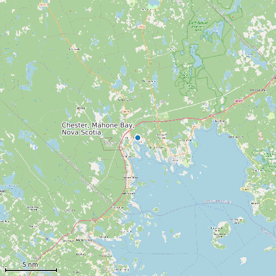 Map of Chester, Mahone Bay, Nova Scotia Tide Prediction Station