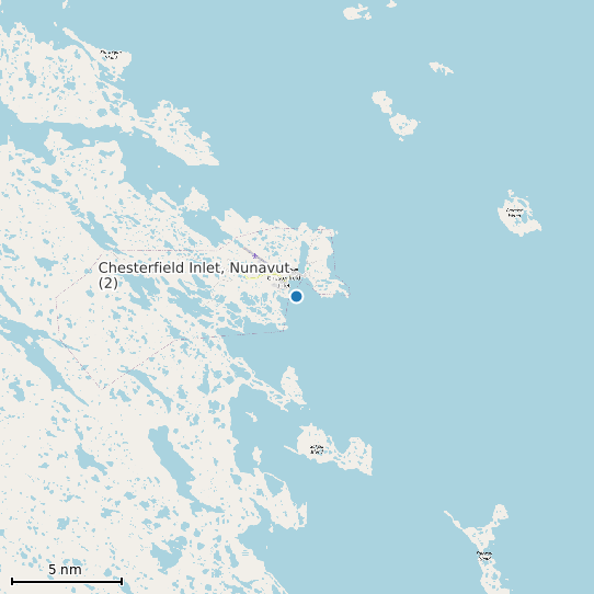 Map of Chesterfield Inlet, Nunavut (2) Tide Prediction Station