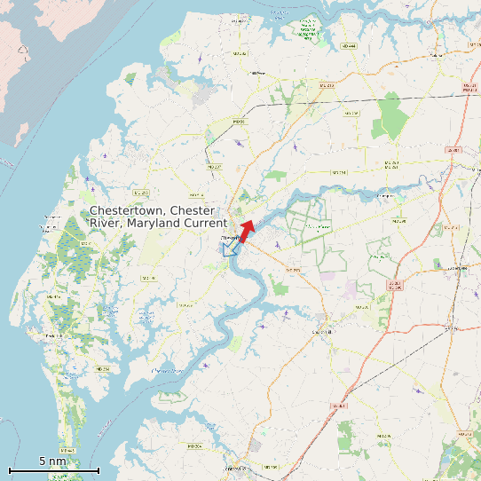 Map of Chestertown, Chester River, Maryland Current Prediction Station