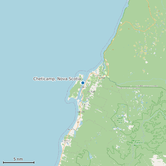 Map of Cheticamp, Nova Scotia Tide Prediction Station