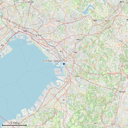 Map of Chiba, Japan Tide Prediction Station