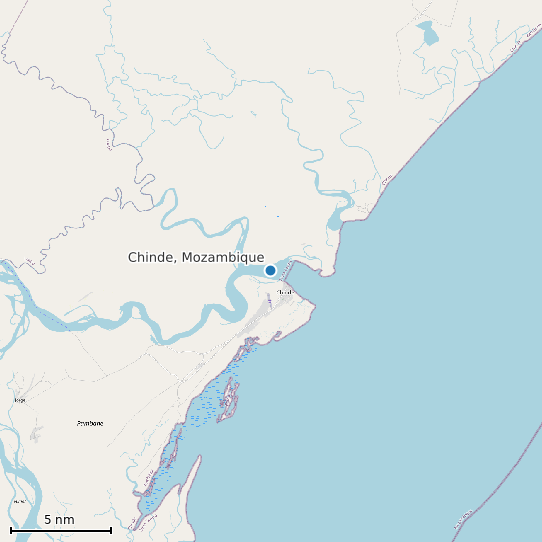 Map of Chinde, Mozambique Tide Prediction Station
