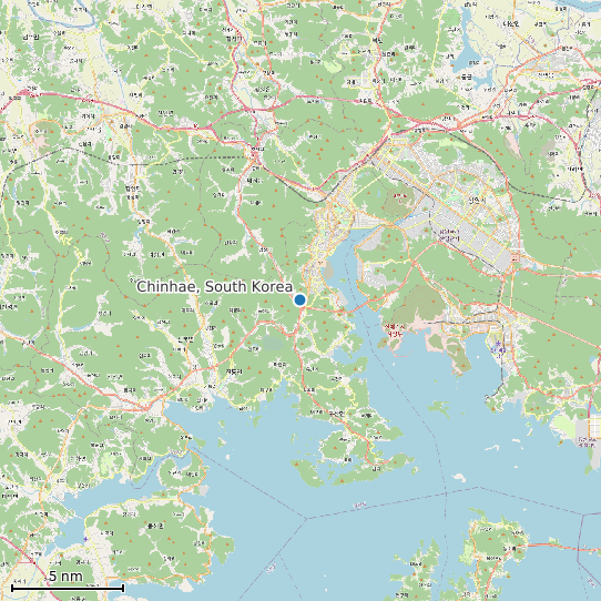 Map of Chinhae, South Korea Tide Prediction Station