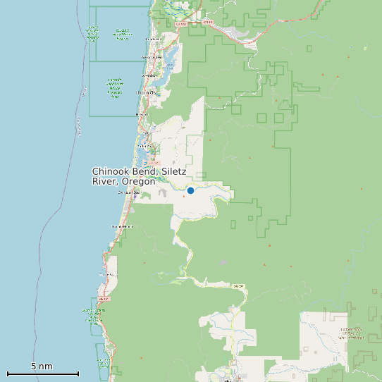 Map of Chinook Bend, Siletz River, Oregon Tide Prediction Station