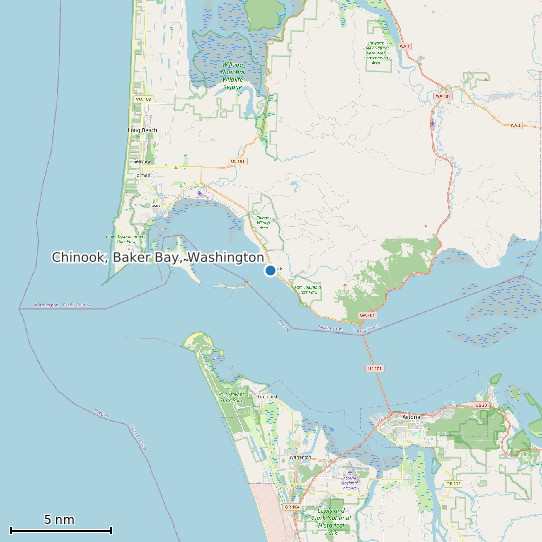 Map of Chinook, Baker Bay, Washington Tide Prediction Station