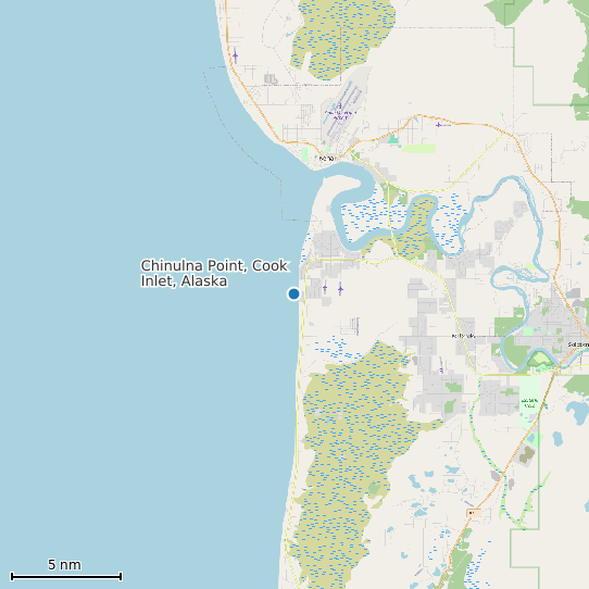 Map of Chinulna Point, Cook Inlet, Alaska Tide Prediction Station