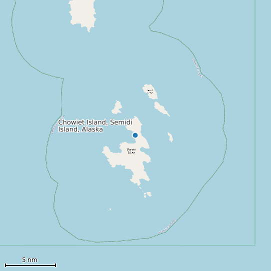 Map of Chowiet Island, Semidi Island, Alaska Tide Prediction Station
