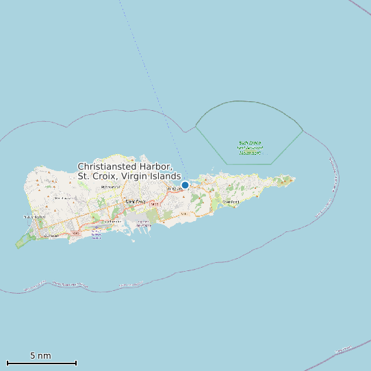 Map of Christiansted Harbor, St. Croix, Virgin Islands Tide Prediction Station