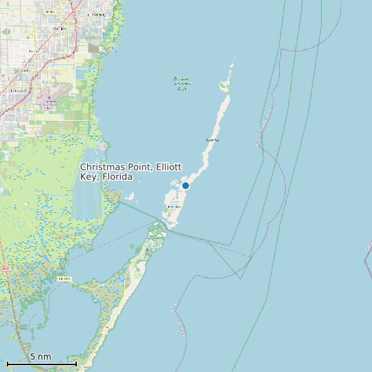 Map of Christmas Point, Elliott Key, Florida Tide Prediction Station