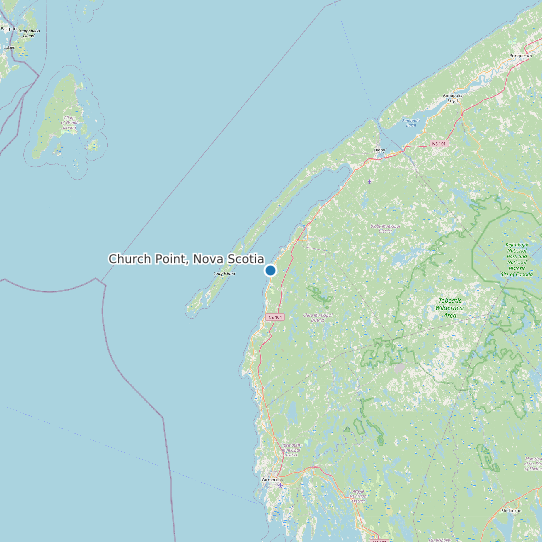 Map of Church Point, Nova Scotia Tide Prediction Station