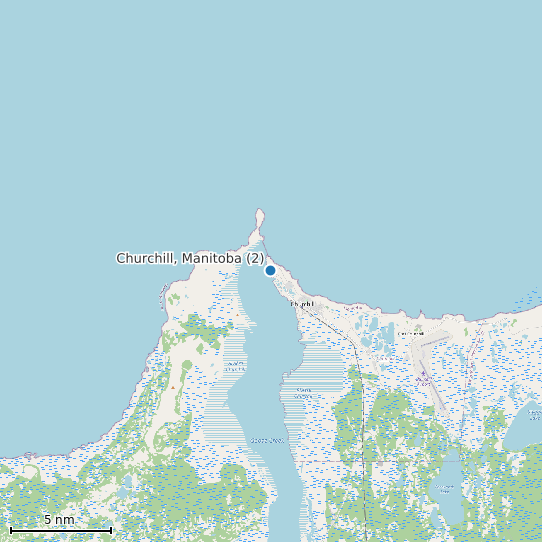 Map of Churchill, Manitoba (2) Tide Prediction Station