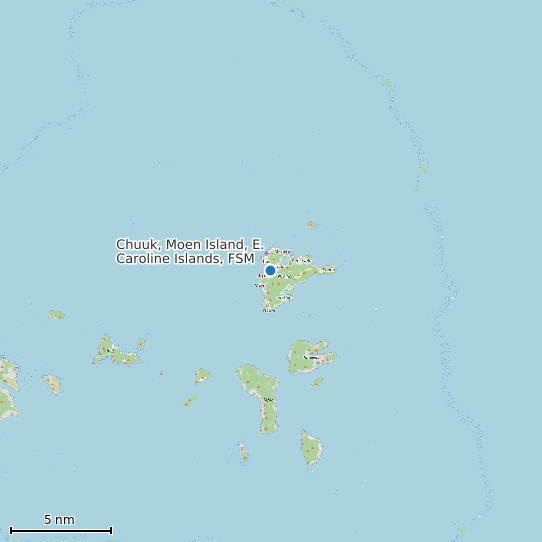 Map of Chuuk, Moen Island, E. Caroline Islands, FSM Tide Prediction Station