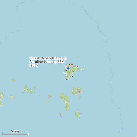 Map of Chuuk, Moen Island, E. Caroline Islands, FSM (sub) Tide Prediction Station
