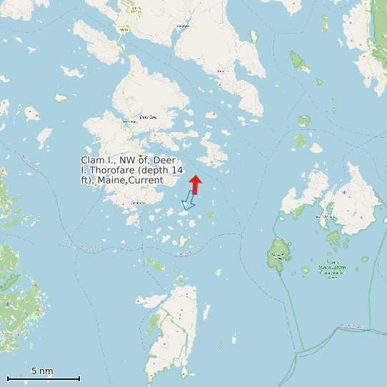 Map of Clam I., NW of, Deer I. Thorofare (depth 14 ft), Maine Current Prediction Station