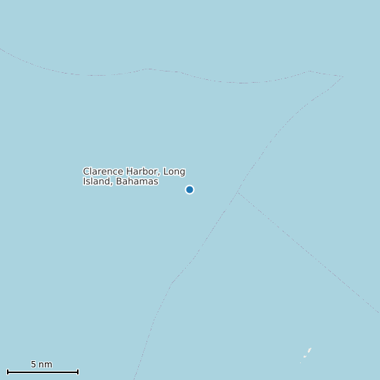 Map of Clarence Harbor, Long Island, Bahamas Tide Prediction Station