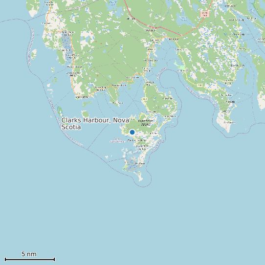 Map of Clarks Harbour, Nova Scotia Tide Prediction Station
