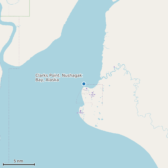 Map of Clarks Point, Nushagak Bay, Alaska Tide Prediction Station