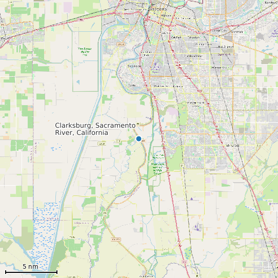 Map of Clarksburg, Sacramento River, California Tide Prediction Station