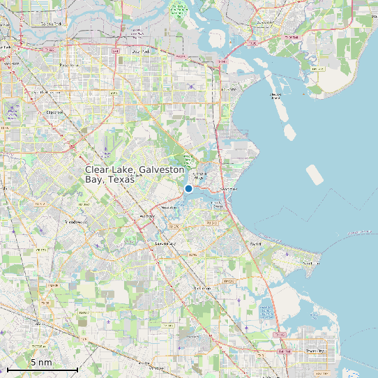 Map of Clear Lake, Galveston Bay, Texas Tide Prediction Station