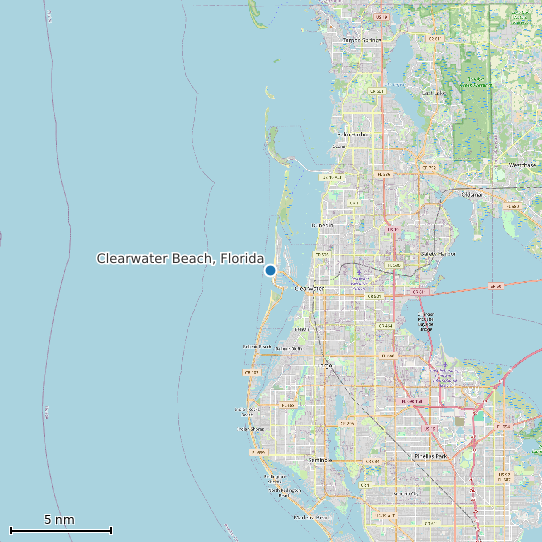 Map of Clearwater Beach, Florida Tide Prediction Station