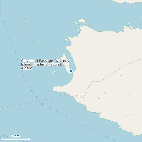Map of Cleveland Passage, Whitney Island, Frederick Sound, Alaska Tide Prediction Station