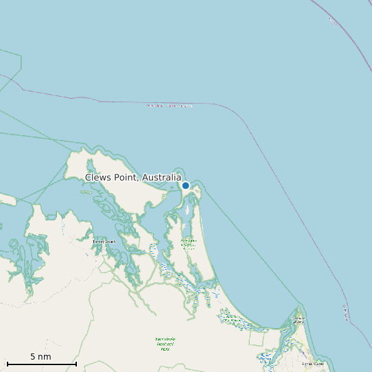 Map of Clews Point, Australia Tide Prediction Station