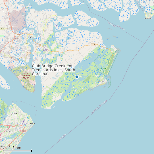 Map of Club Bridge Creek ent., Trenchards Inlet, South Carolina Tide Prediction Station