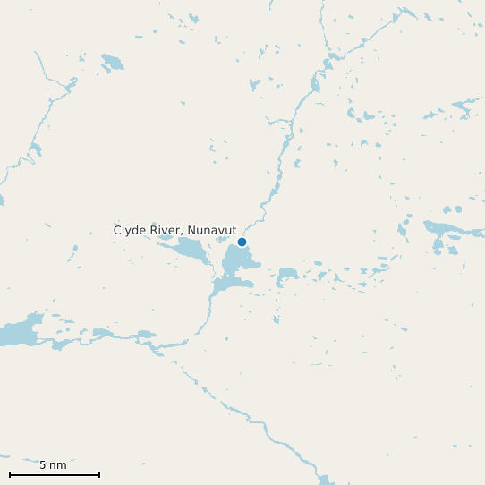 Map of Clyde River, Nunavut Tide Prediction Station