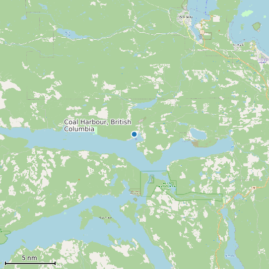 Map of Coal Harbour, British Columbia Tide Prediction Station