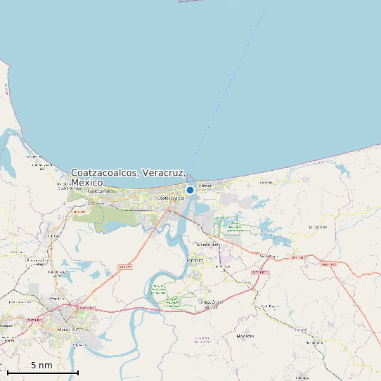 Map of Coatzacoalcos, Veracruz, Mexico Tide Prediction Station