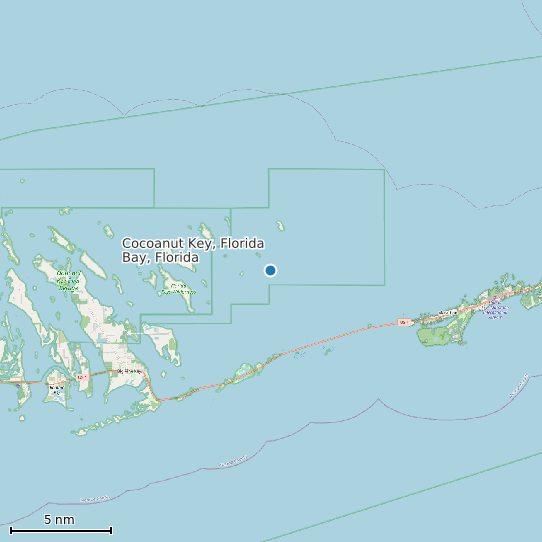 Map of Cocoanut Key, Florida Bay, Florida Tide Prediction Station