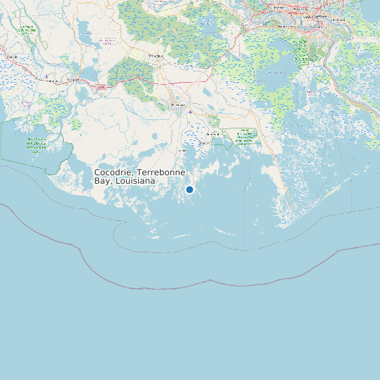 Map of Cocodrie, Terrebonne Bay, Louisiana Tide Prediction Station