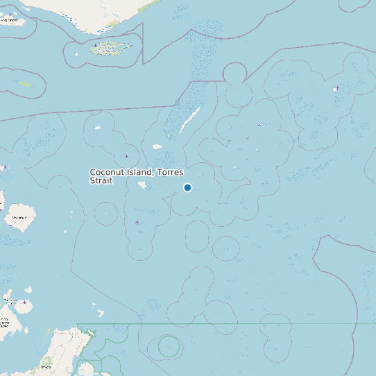 Map of Coconut Island, Torres Strait Tide Prediction Station