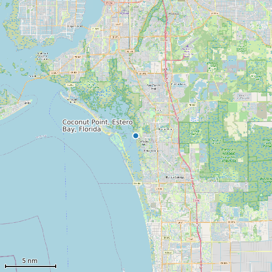 Map of Coconut Point, Estero Bay, Florida Tide Prediction Station