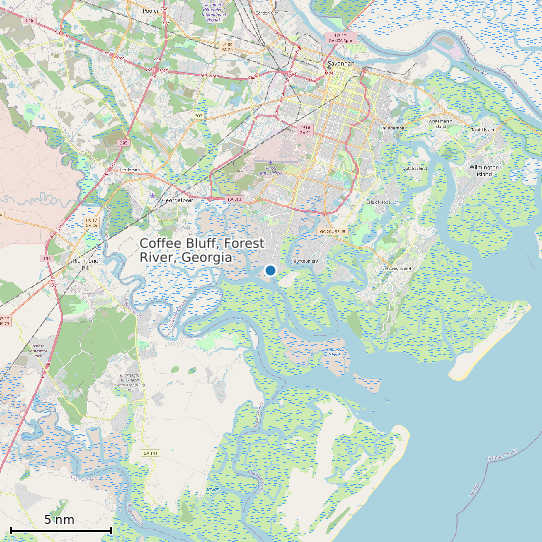 Map of Coffee Bluff, Forest River, Georgia Tide Prediction Station