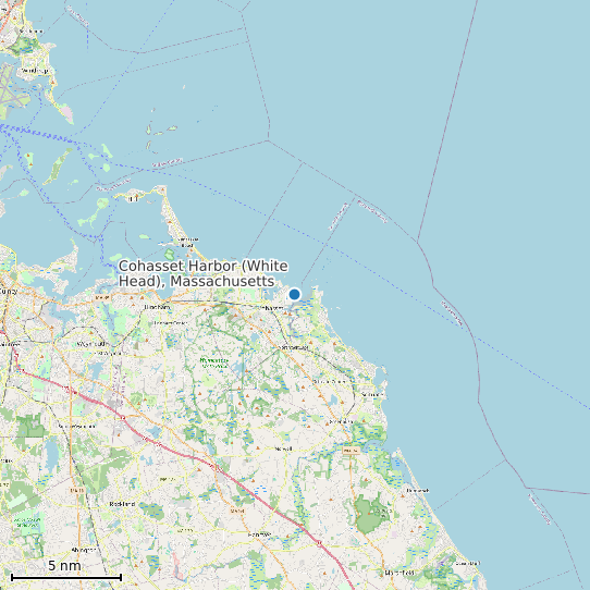 Map of Cohasset Harbor (White Head), Massachusetts Tide Prediction Station