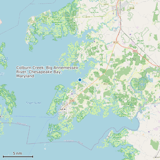 Map of Colburn Creek, Big Annemessex River, Chesapeake Bay, Maryland Tide Prediction Station
