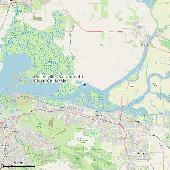 Map of Collinsville, Sacramento River, California Tide Prediction Station
