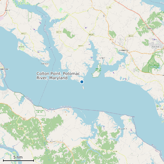 Map of Colton Point, Potomac River, Maryland Tide Prediction Station