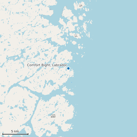 Map of Comfort Bight, Labrador Tide Prediction Station
